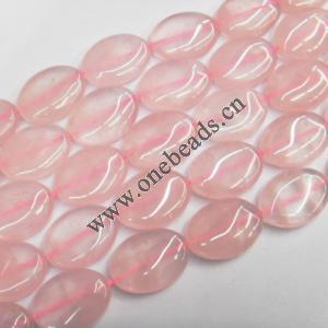 Rose quartz Beads Flat Oval 20x30mm Sold per 16-inch strand