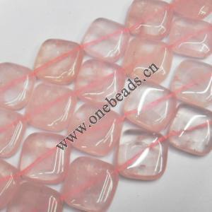 Rose quartz Beads Diamond 20x20mm Sold per 16-inch strand
