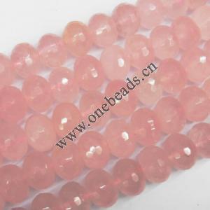 Rose quartz Beads Faceted Rondelle 12x16mm Sold per 16-inch strand