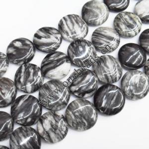 Bronzite Beads Flat Round 25mm Sold per 16-inch strand