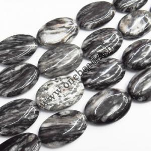 Bronzite Beads Flat Oval 18x25mm Sold per 16-inch strand