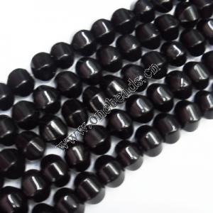 Black Stone Beads Faceted Flat Round 10x13mm Sold per 16-inch strand