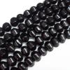 Black Stone Beads Faceted Flat Round 10x13mm Sold per 16-inch strand