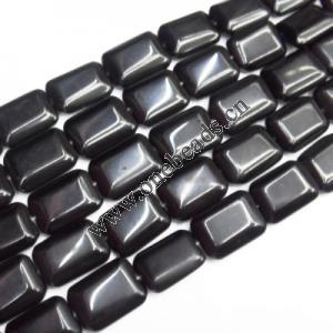 Black Stone Beads Rectangular 15x20mm Sold per 16-inch strand