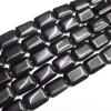 Black Stone Beads Rectangular 15x20mm Sold per 16-inch strand