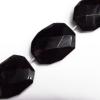 Black Stone Beads Faceted Flat Oval 32x42mm Sold by pc