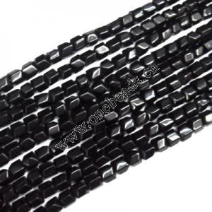 Black Stone Beads Prism 7x7mm Sold per 16-inch strand