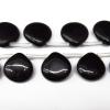 Black Stone Beads Flat Teardrop 14x15mm Sold per 16-inch strand