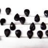 Black Stone Beads Faceted Flat Teardrop 8x10mm Sold per 16-inch strand