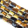  Gemstone Beads Strands, Tiger Eye Rectangular 10x14mm, Sold per 16-inch strand