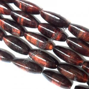  Gemstone Beads Strands, Red Tiger Eye Tube 12x30mm, Sold per 16-inch strand