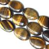  Gemstone Beads Strands, Tiger Eye Flat Oval 20x30mm, Sold per 16-inch strand