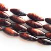  Gemstone Beads Strands, Red Tiger Eye Horse Eye 12x30mm, Sold per 16-inch strand