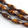  Gemstone Beads Strands, Tiger Eye Horse Eye 12x30mm, Sold per 16-inch strand