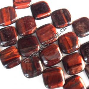  Gemstone Beads Strands, Red Tiger Eye  Diagonal-Square 20mm, Sold per 16-inch strand