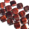  Gemstone Beads Strands, Tiger Eye Diagonal-Square 12mm, Sold per 16-inch strand