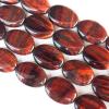  Gemstone Beads Strands, Red Tiger Eye Flat Oval 18x25mm, Sold per 16-inch strand