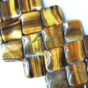  Gemstone Beads Strands, Tiger Eye Diagonal-Square 24x24mm, Sold per 16-inch strand