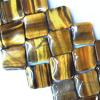  Gemstone Beads Strands, Tiger Eye Diagonal-Square 24x24mm, Sold per 16-inch strand