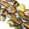  Gemstone Beads Strands, Tiger Eye Nugget 16x23mm, Sold per 16-inch strand