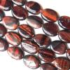  Gemstone Beads Strands, Red Tiger Eye Flat Oval 15x20mm, Sold per 16-inch strand