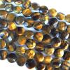  Gemstone Beads Strands, Tiger Eye Faceted Flat Round 10mm, Sold per 16-inch strand