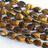 Gemstone Beads Strands, Tiger Eye  Faceted Flat Oval 12x16mm, Sold per 16-inch strand