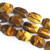  Gemstone Beads Strands, Tiger Eye Faceted Rectangular 20x30mm, Sold per 16-inch strand