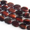  Gemstone Beads Strands, Red Tiger Eye  Flat Oval 15x20mm, Sold per 16-inch strand