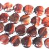  Gemstone Beads Strands, Red Tiger Eye Flat Round 26mm, Sold per 16-inch strand