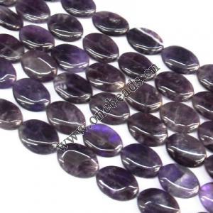 Bead,Amethyst(natural), Flat Oval 15x20mm, Sold per 16-inch strand