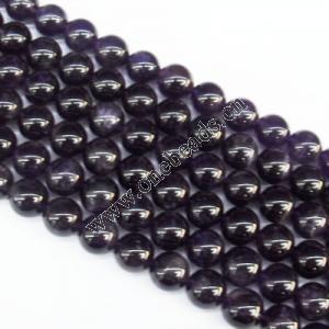 Bead,Amethyst(natural), Round 16mm, Sold per 16-inch strand