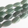 Green Aventurine Beads, Twist Flat Oval 20x35mm Sold per 16-inch strand