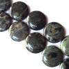 Green Eye Stone Beads, Flat Round 30mm, Sold per 16-inch strand