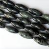 Green Eye Stone Beads, Oval 12x30mm, Sold per 16-inch strand