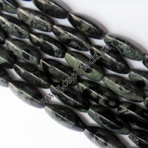 Green Eye Stone Beads, 12x30mm Sold per 16-inch strand