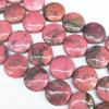 Bead Rhodochrosite(Natural) Flat Round 25mm Sold per 16-inch strand