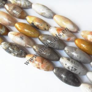 Bamboo Leaves Agate Beads Horse eye 10x20mm Sold per 16-inch strand