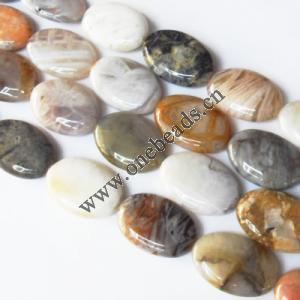Bamboo Leaves Agate Beads Flat Oval 20x30mm Sold per 16-inch strand