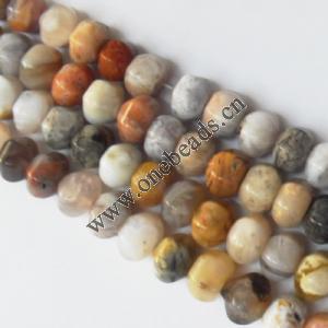 Bamboo Leaves Agate Beads Faceted Rondelle 10x12mm Sold per 16-inch strand