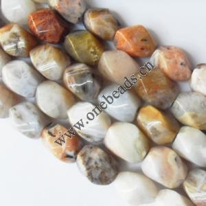 Bamboo Leaves Agate Beads Twist 15x20mm Sold per 16-inch strand