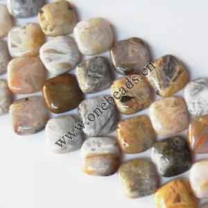 Bamboo Leaves Agate Beads Square 14mm Sold per 16-inch strand