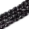 Black Aqate Beads Faceted Oval 13x18mm Sold per 16-inch strand