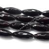 Black Aqate Beads Faceted Horse eye 8x30mm Sold per 16-inch strand