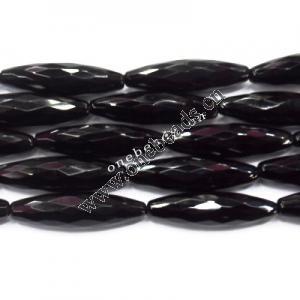 Black Aqate Beads Faceted Horse eye 12x40mm Sold per 16-inch strand