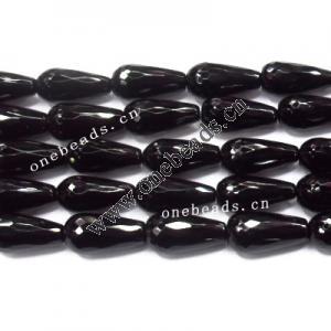 Black Aqate Beads Faceted Teardrop 8x16mm Sold per 16-inch strand