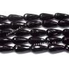 Black Aqate Beads Faceted Teardrop 8x16mm Sold per 16-inch strand