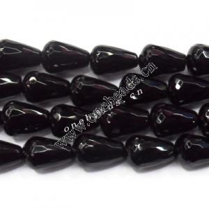 Black Aqate Beads Faceted Teardrop 10x14mm Sold per 16-inch strand