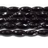 Black Aqate Beads Faceted Oval 6x9mm Sold per 16-inch strand