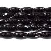 Black Aqate Beads Faceted Oval 8x16mm Sold per 16-inch strand